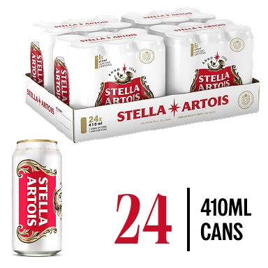 Stella Artois Premium Lager Beer 24 x 410ml